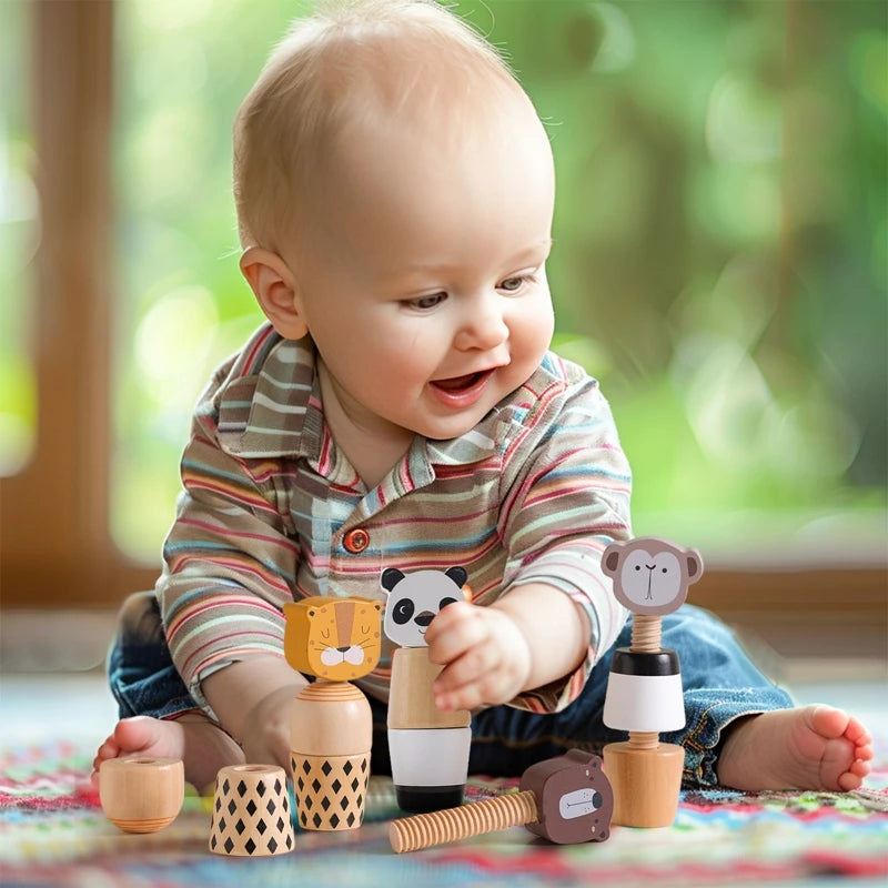 Brinquedo Interativo Para Bebê - Madeira