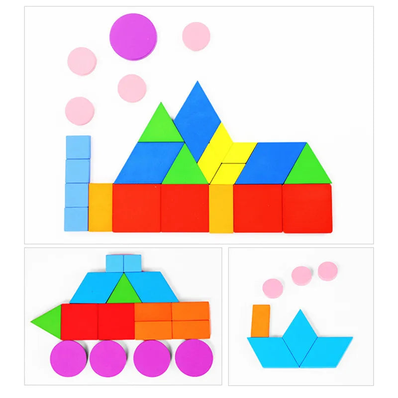 Tangram de Madeira - Formas Geométricas 3D