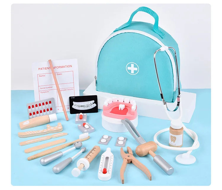 Kit Dentista - Brinquedo de Madeira